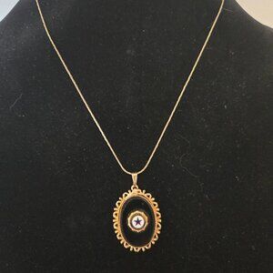 Vintage American Legion Auxiliary Enamel Dangle Free Necklace 20''